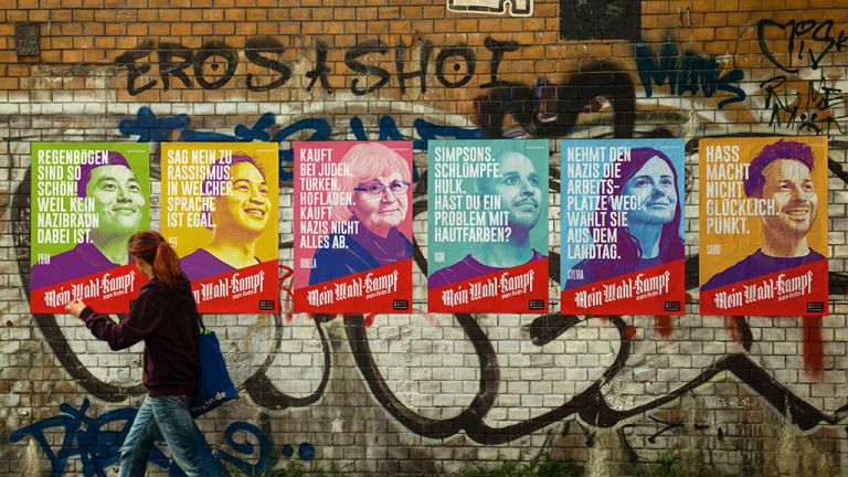 MeinWahl-Kampf gegen Rechts Plakate im Straßenbild