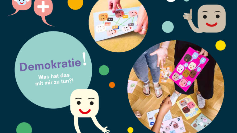 Was hat Demokratie mit mir zu tun? Darum geht es in den bunten Materialien des Demokratie-Spiels